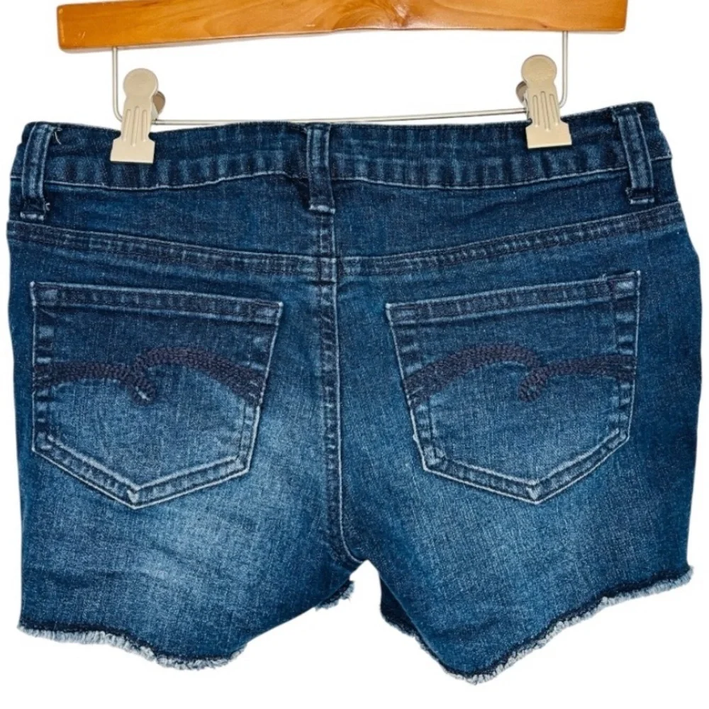 Justice Girl’s Blue & Turquoise Sequin Denim Mermaid Jean Shorts Size 14 Slim